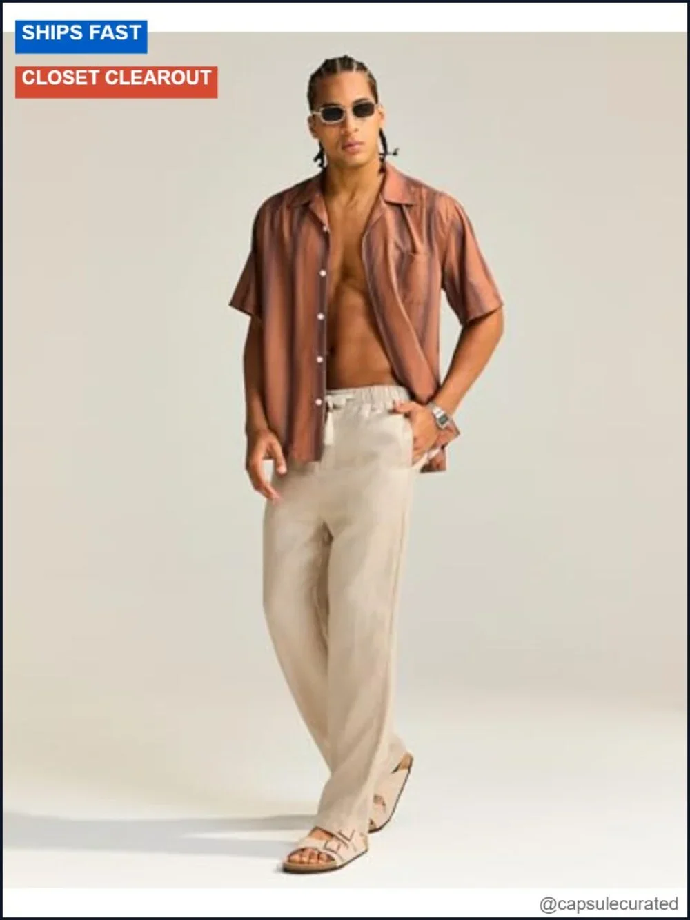 100% Linen Casual Pants with Drawstring Elastic Waist